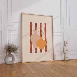 Arte de pared bohemio, póster de jarrón, impresión minimalista, arte de pared abstracto, póster bohemio, impresión moderna, arte de pared contemporáneo, descarga digital