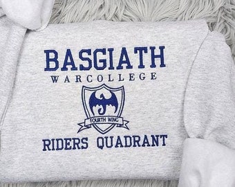 Embroidered Basgiath War College Sweatshirt, Fantasy Reader Sweatshirt, Bookish Sweatshirt, Booktok Gift, Book Lover Gift