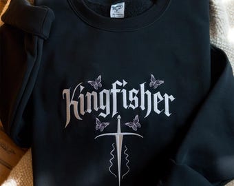 Quicksilver Kingfisher Embroidered Sweatshirt, Fantasy Bookish Shirt, Quicksilver Sweatshirt, Romantasy Sweatshirt, Kingfisher Sweatshirts