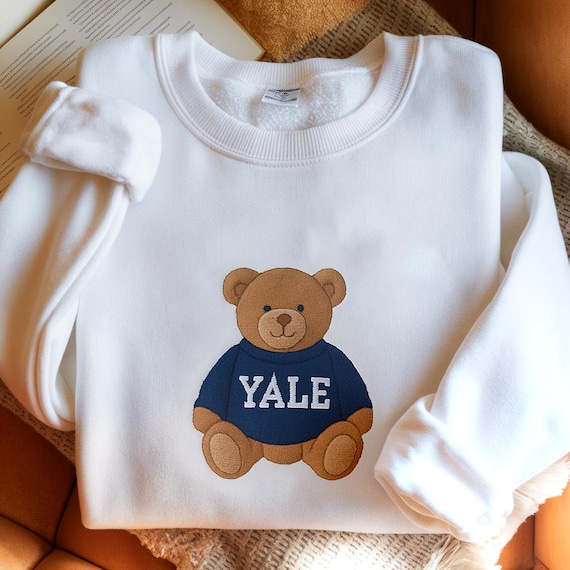 Custom Embroidered College Teddy Bear Sweatshirt, Personalized