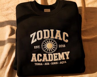 Sudadera bordada Solaria de Zodiac Academy, Merchandising de Zodiac Academy, Camiseta Vega Twins, Sudadera con los signos del zodiaco, Sudadera Ruthless Boys