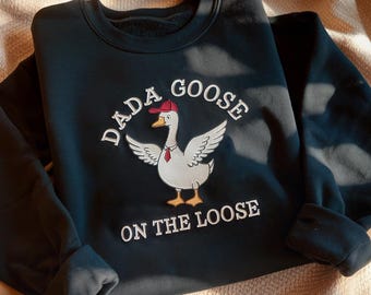Sudadera bordada con diseño de ganso para papá, camiseta para papá primerizo, divertida camiseta de ganso para el Día del Padre para el esposo, camiseta de ganso bordada, sudadera para papá