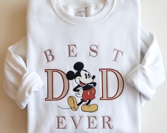 Sudadera bordada de Mickey Mouse "El mejor papá del mundo", suéter Disney para papá, camiseta del Día del Padre, el mejor papá del mundo, camiseta Mickey para papá, regalo de Disneyland