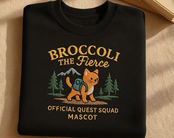 Brokkoli der Fierce besticktes Sweatshirt, vereidigter Beschützer desQuest Squad Shirts, Vierter Flügel inspiriert, Fantasy Bücherwurm, Drachenreiter