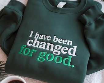 Wicked For Good Quote Embroidered Sweatshirt, Wicked Elphaba Glinda Sweater, Broadway Musical Sweatshirt, Theatre Fan Gift, Witch Sweatshirt