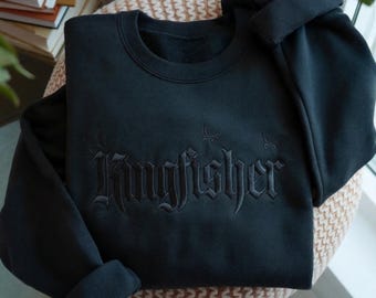 Quicksilver Kingfisher Embroidered Sweatshirt, Fantasy Bookish Shirt, Quicksilver Sweatshirt, Romantasy Reader Sweatshirt, Kingfisher Shirts