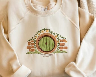 Magic Door Embroidered Sweatshirt, Magic Door Shirt, Cottage House Door Shirt, Fantasy Book Shirt, Middle Earth Wizard Journey Fellowship