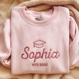 Sudadera bordada de graduación personalizada, sudadera de graduación personalizada, camiseta de la clase de 2025, sudadera de graduación universitaria/universitaria