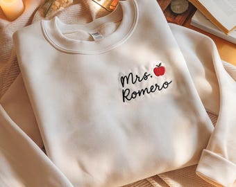 Bluza z haftowanym imieniem nauczyciela, Bluza dla nauczycieli szkolnych, Prezent dla nauczyciela, Wyrazy uznania dla nauczyciela, Koszulka z haftowanym imieniem nauczyciela