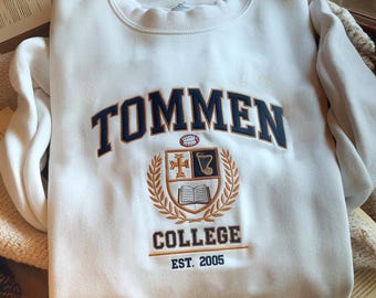 Embroidered Tommen College Sweatshirt, Couple Crewneck, Boys of Tommen Crewneck, Binding 13, Keeping 13, Book Lovers Shirt, Bookish Merch