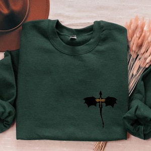 EMBROIDERED Basgiath War College Sweatshirt, Fourth Wing Sweatshirt, Bookish Shirt, Fourth Wing Merch, Violet Sorrengail Xaden Riorson Tee