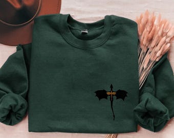 EMBROIDERED Basgiath War College Sweatshirt, Fourth Wing Sweatshirt, Bookish Shirt, Fourth Wing Merch, Violet Sorrengail Xaden Riorson Tee