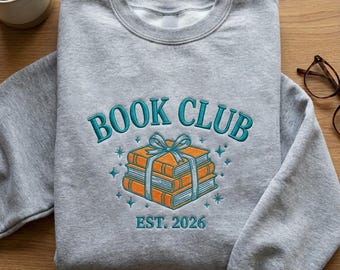 Moletom personalizado bordado para clube do livro, Camiseta "A Vida de uma Garota dos Livros", Camiseta para Clube de Leitura, Amante de Livros, Suéter para Clube do Livro, Suéter para Leitor(a) Devorador(a) de Livros