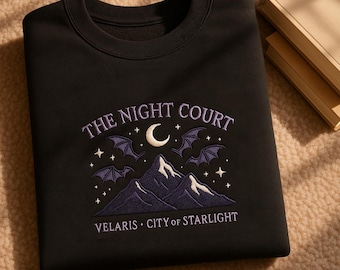 The Night Court Velaris – City Of Starlight Embroidered Sweatshirt, Night Court Shirt, Sarah J Maas Merch, ACOTAR Velaris City Sweatshirt