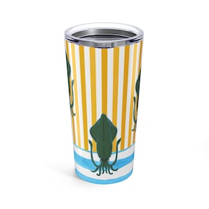 Octopus-Squid Tumbler: Coastal Nautical Stainless Steel Travel Mug