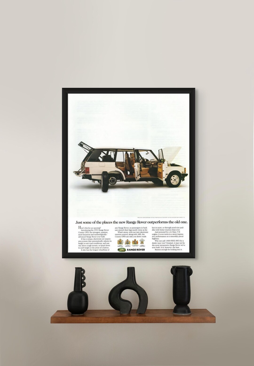 Print Ad Range Rover Vintage Range Rover Classic Car Poster Retro Automotive Ad Print ...