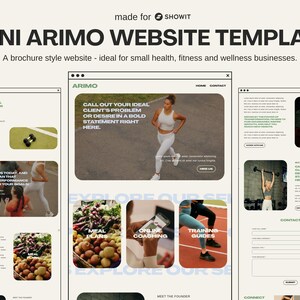 Fitness, Health and Wellness Businesses Mini Showit Website Template | Brochure Website | Website Template | Website Template for Creatives