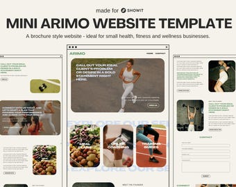 Fitness, Health and Wellness Businesses Mini Showit Website Template | Brochure Website | Website Template | Website Template for Creatives