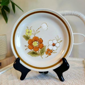 Vintage 6.5&quot; Mountain Wood Collection Plate - Trellis Blossom Pattern, Floral Made in Japan, Cottagecore Collectible Nature Lover Gift, MCM