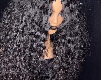 Burmese Loose Curly Glueless V Part Half Wig