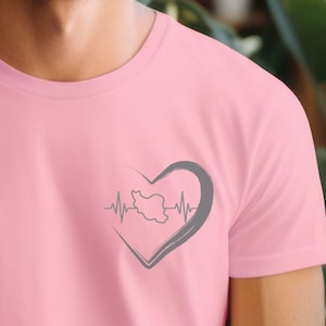 Love Iran Map T-Shirt, Silhouette Heartbeat Iranian Lover Outfit, Patriotic Persian Roots Shirt, Nowruz Gift