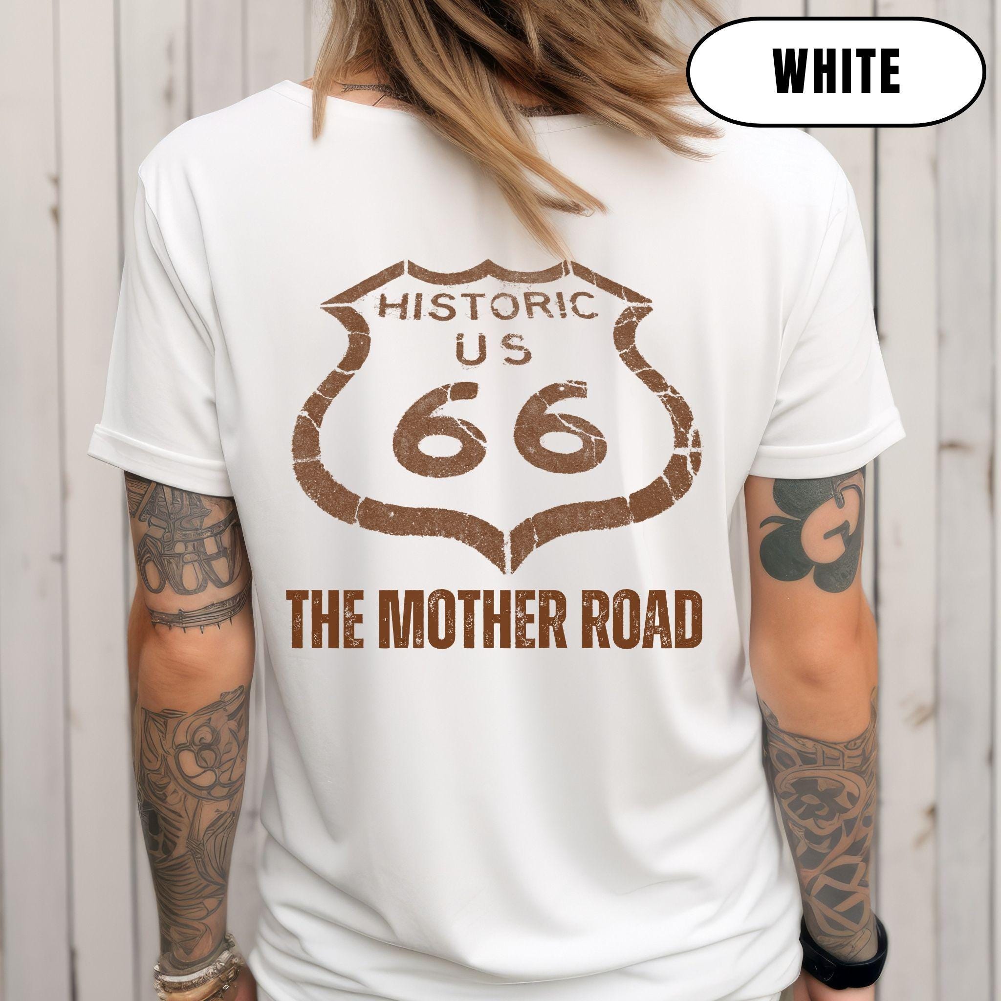 T-shirt Vintage Femme 'Outta Gas On Route 66' – Style Rétro Graphique