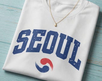 Seoul Vintage T-Shirt, Korean Flag Retro Taegeuk Shirt, South Korea Traveling Tee, Korean American Gift
