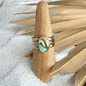 Abalone | Paua shell ring stack size 7.5