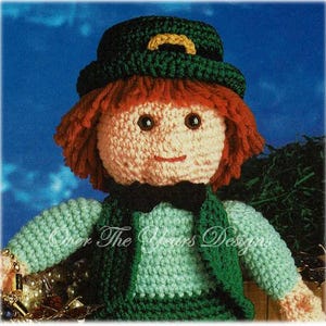 Crochet Lucky Leprechaun Vintage PDF Pattern Instant Download St. Patrick&#39;s Day Doll vest shoes Crochet Irish Doll Amigurumi Emerald Green