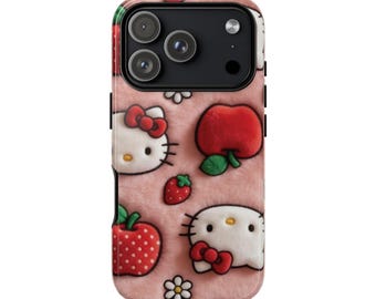 Hello Kitty Strawberry Pattern phone case | Cute Character iPhone Case