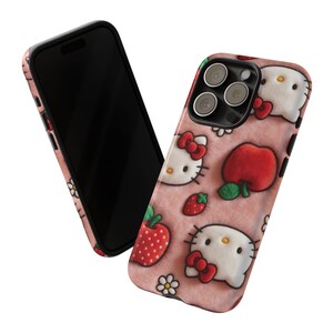 Hello Kitty Strawberry Pattern phone case | Cute Character iPhone Case image 4