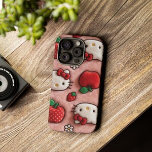 Hello Kitty Strawberry Pattern phone case | Cute Character iPhone Case image 8