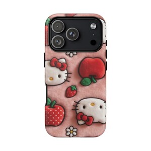 Hello Kitty Strawberry Pattern phone case | Cute Character iPhone Case image 2