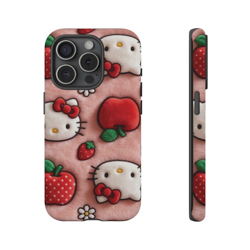 Hello Kitty Strawberry Pattern phone case | Cute Character iPhone Case image 6