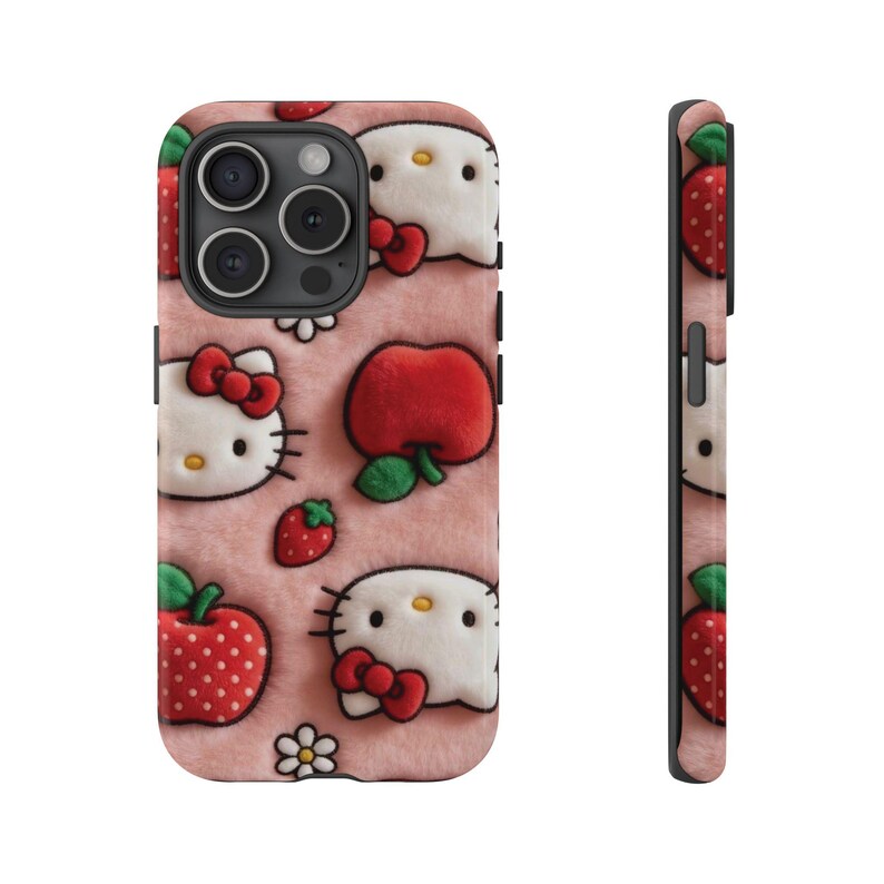 Hello Kitty Strawberry Pattern phone case | Cute Character iPhone Case image 3
