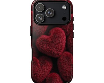 Plush Red Hearts phone case | Tough Case
