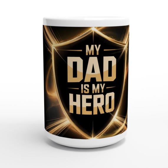 DAD HERO MUG White 15oz Ceramic Mug