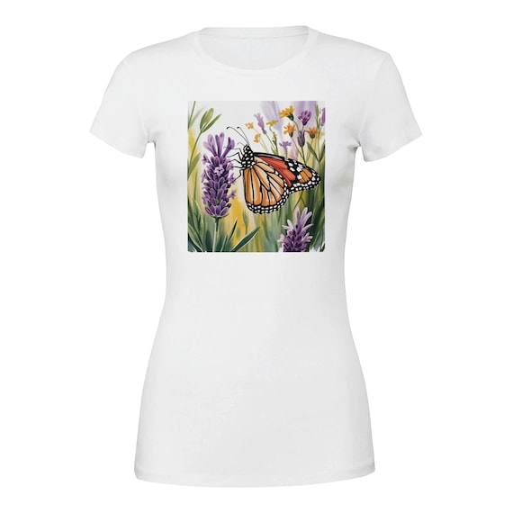 BUTTERFLY 3 Premium Womens Crewneck T-shirt | Bella + Canvas 6004