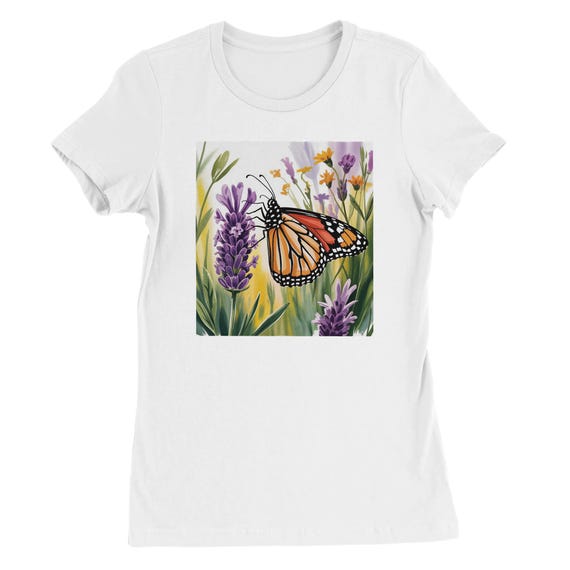 Butterfly 1 Premium Womens Crewneck T-shirt | Bella + Canvas 6004