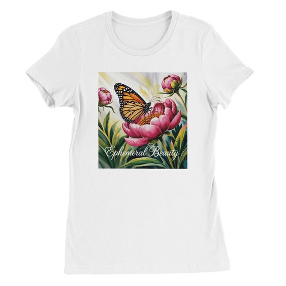 BUTTERFLY 2 Premium Womens Crewneck T-shirt | Bella + Canvas 6004