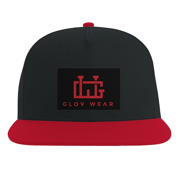 GLOV WEAR SNAPBACK Flat Bill Cap | Yupoong 6007 Black/red
