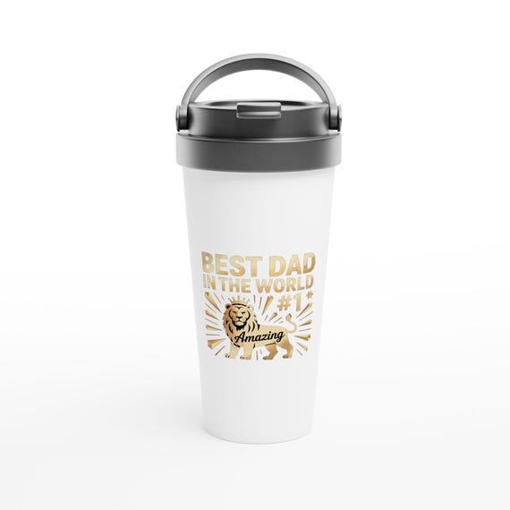 Best DAD TUMBLER White 15oz Stainless Steel Travel Mug
