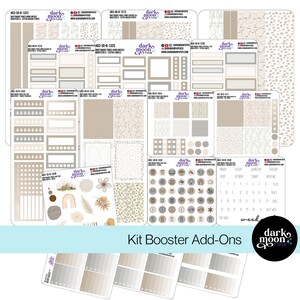 Kit de pegatinas para planificador en tonos tostados y grises - Kit adicional - Tonos madera a la deriva - Pegatinas minimalistas beige neutro mate 204-10-B