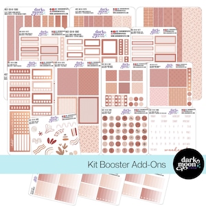 Kit de pegatinas para planificador con temática bohemia minimalista - Kit adicional de refuerzo - TONOS ARCILLA - Pegatinas para planificador mate neutras simples 402-10-B