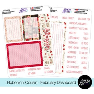 Cousin Hobonichi/tableau de bord A5 - lettres d&#39;amour - planificateur autocollants mats sur blanc - objectifs mensuels planification autocollants - 101-40-DB-15