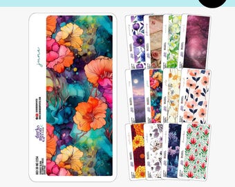 Floral Monthly Cover Stickers - Hobonichi Weeks Planner Section Dividers - N2 Size Seasonal Full Page Designs
