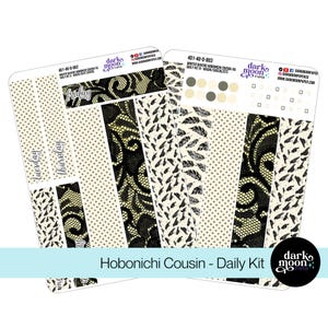 Hobonichi Cousin (A5) kit quotidien - corbeaux d&#39;hiver - stickers page agenda - stickers mats sur blanc - 401-40-D
