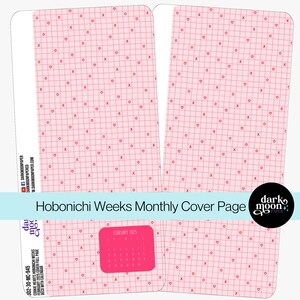 Hobonichi Weeks Month Divider - February Monthly Cover Page - COOKIE HEARTS - Valentine Heart Theme - Matte Stickers on White - 302-30-MC