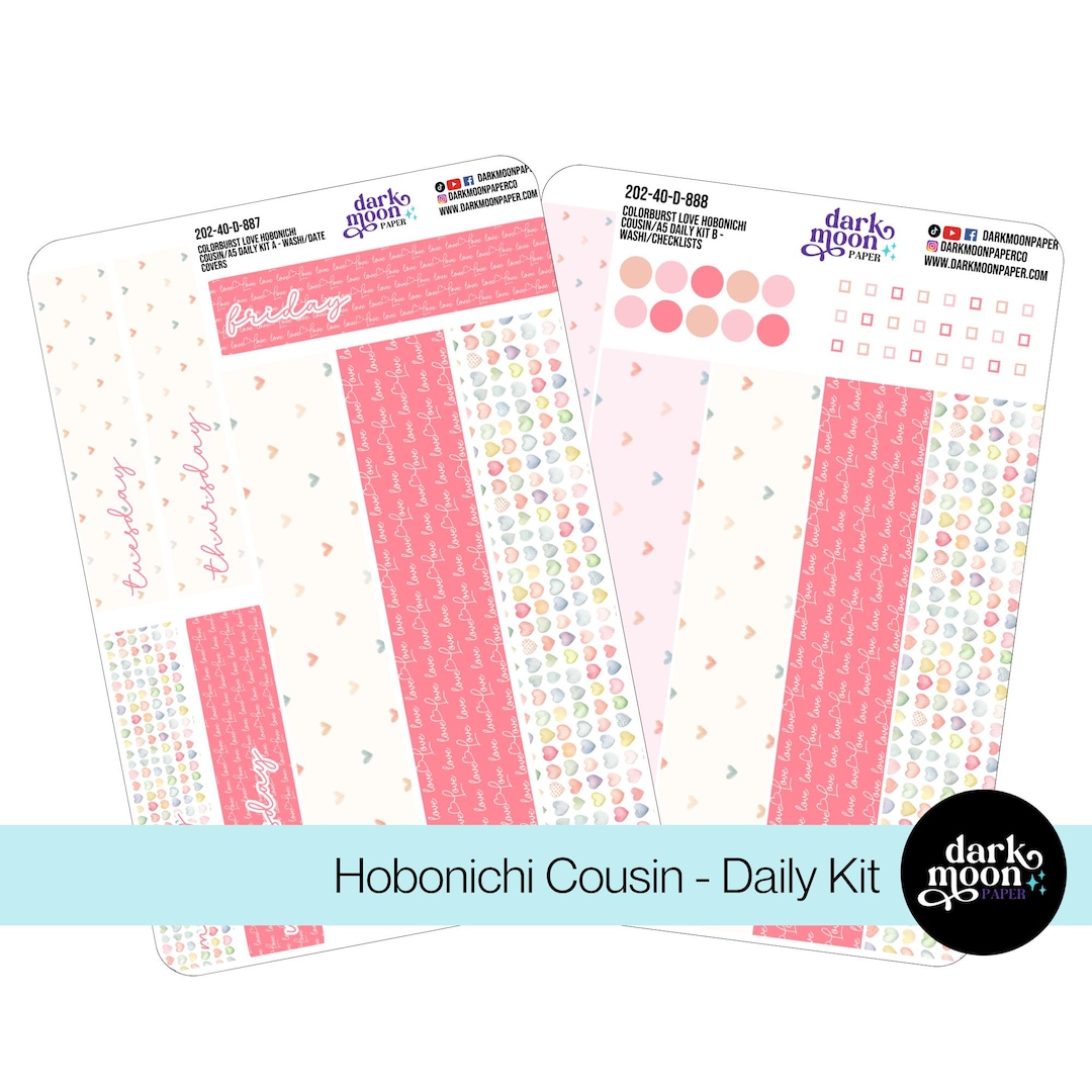 Hobonichi Cousin (A5) Daily Kit - Colorburst Love - Daily Planner Page ...