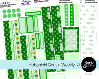 St Patrick's Day Planner Stickers - Lucky Clovers Hobonichi Cousin A5 Weekly Kit